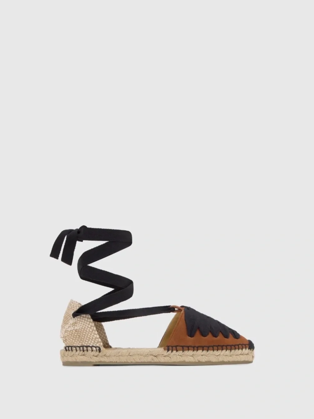 Castaner: Kiva espadrille flats in suede with ribbon closure Size 7 NIB
